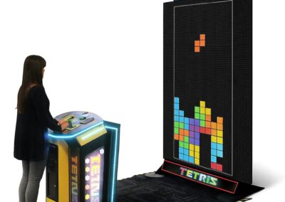 Studio photo of super giant TETRIS. giant arcade games for hire London