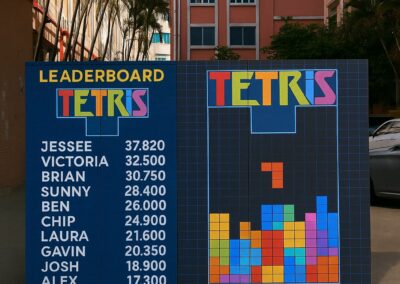 Giant Tetris for hire London. Arcade games hire London.