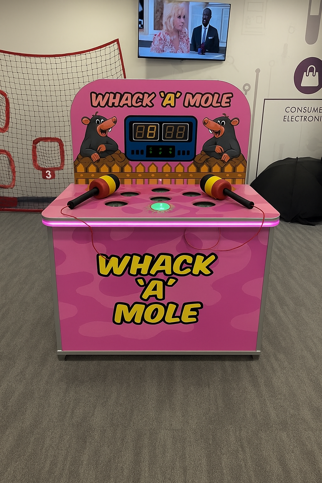 A massive 6 player reaction game with a beautiful LED dome in the centre.